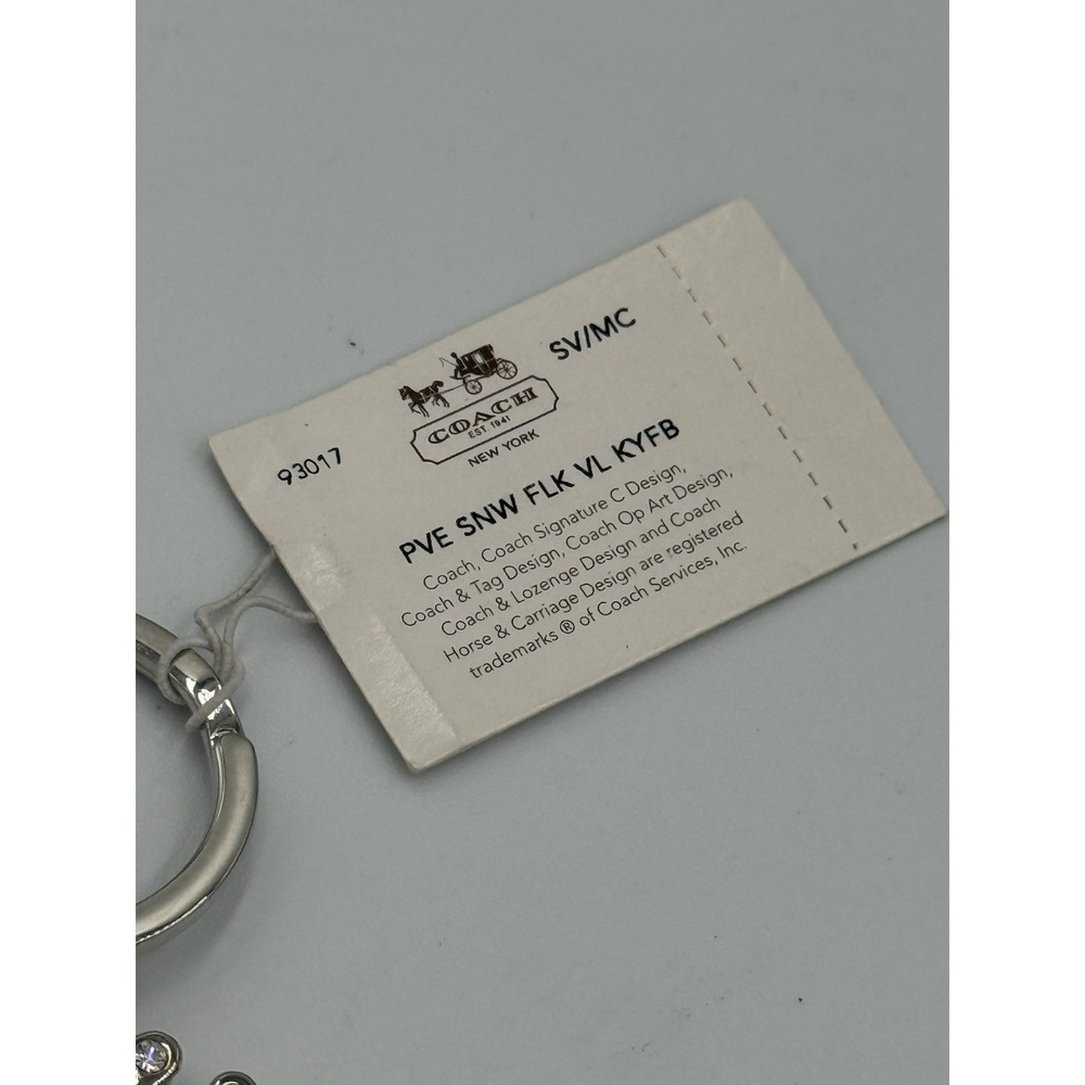 Coach Snowflake Crystal Detachable Keychain Charm Silver Holiday 93017 NWT - Picture 11 of 13